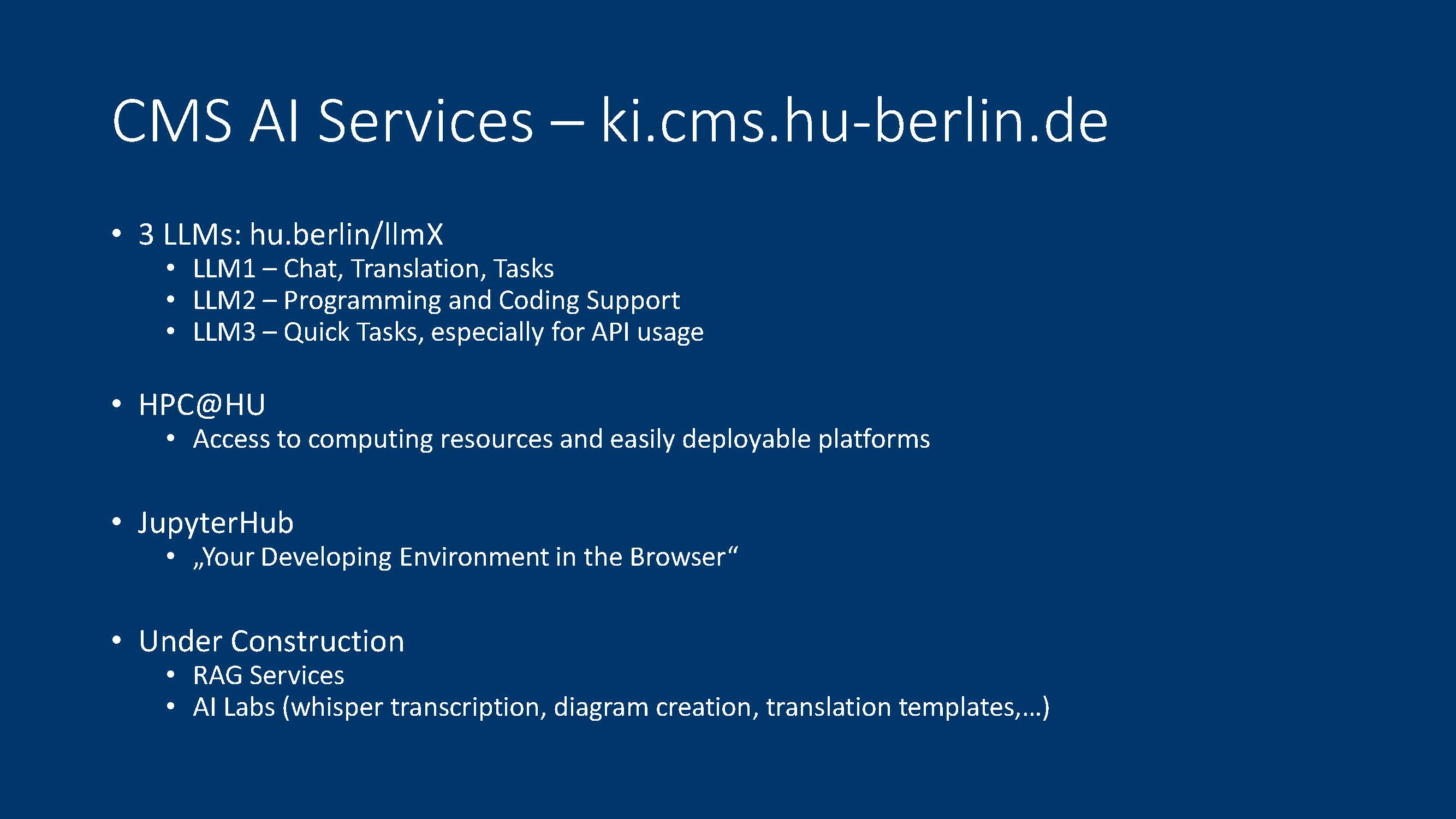 CMS AI Services (ki.cms.hu-berlin.de)
